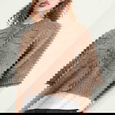 Sveter YMC Kwai Checkered Knit Button-Front Cardigan Béžová | Q8ZME-TPE, 5