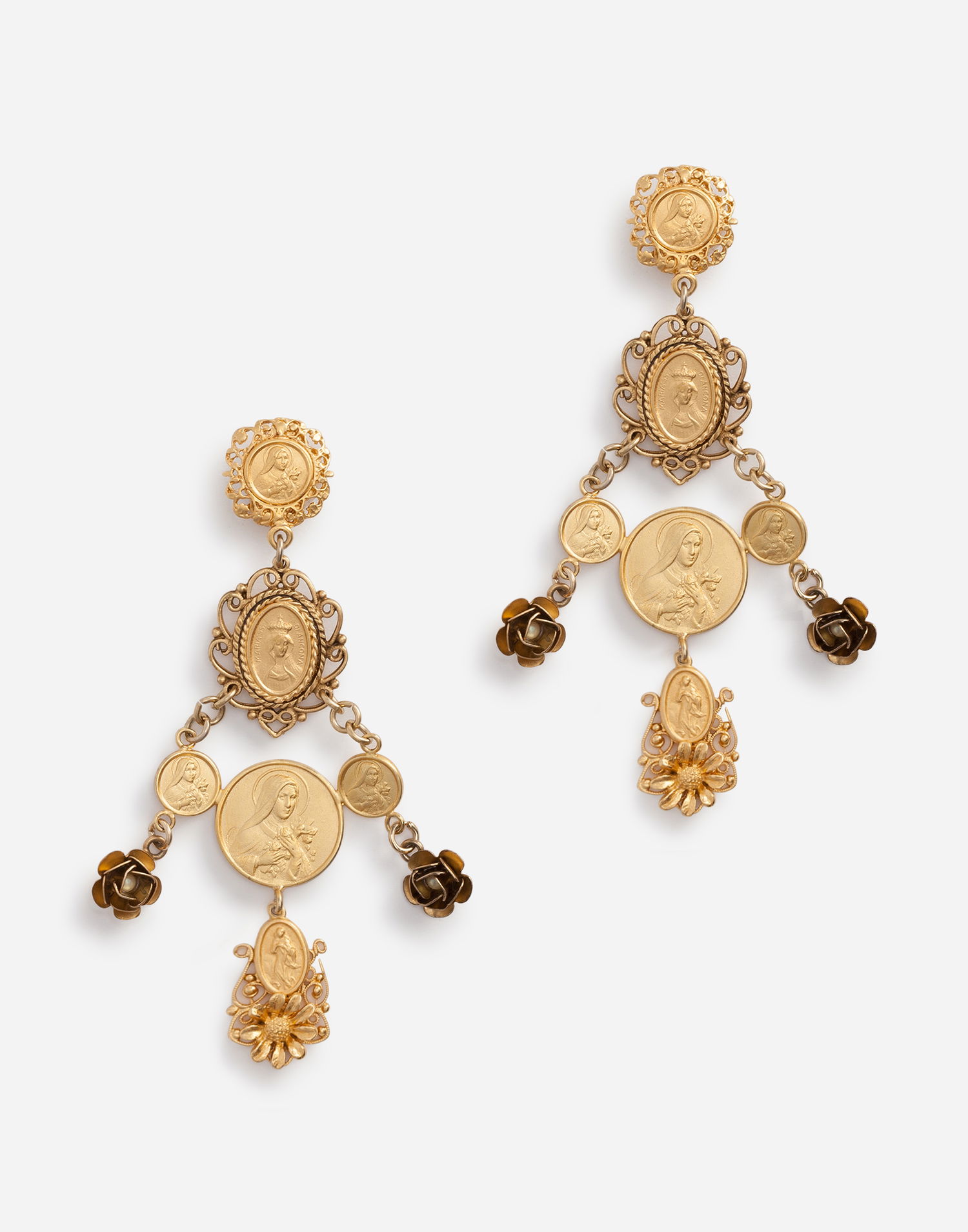 Náušnice Dolce & Gabbana Dolce & Gabbana Gold Metal Sacred Heart Drop Earrings Metalická | WEG6M2W0001ZOO00, 0