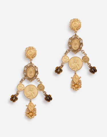 Náušnice Dolce & Gabbana Dolce & Gabbana Gold Metal Sacred Heart Drop Earrings Metalická | WEG6M2W0001ZOO00, 0