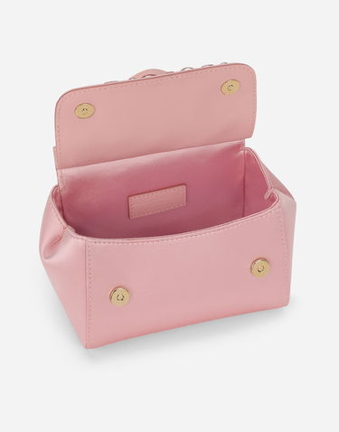Kabelka Dolce & Gabbana Dolce & Gabbana Mini Sicily Leather Handbag with Crystals Ružová | EB0003AB00080400, 3