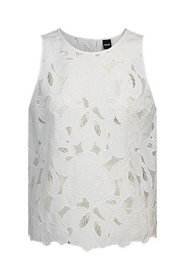 Tielko BOSS Broderie Anglaise Sleeveless Blouse Biela | 50537401, 0
