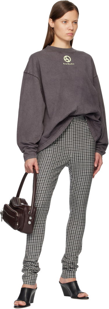 Tričko Acne Studios Acne Studios Logo Long-Sleeve T-Shirt Šedá | CL0349-, 3