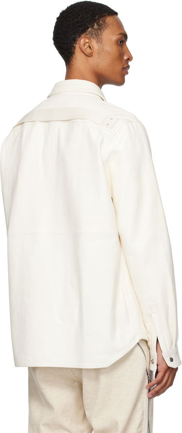 Bunda Rick Owens Rick Owens Concordians Leather Overshirt Biela | RU02E1744 LBH, 2