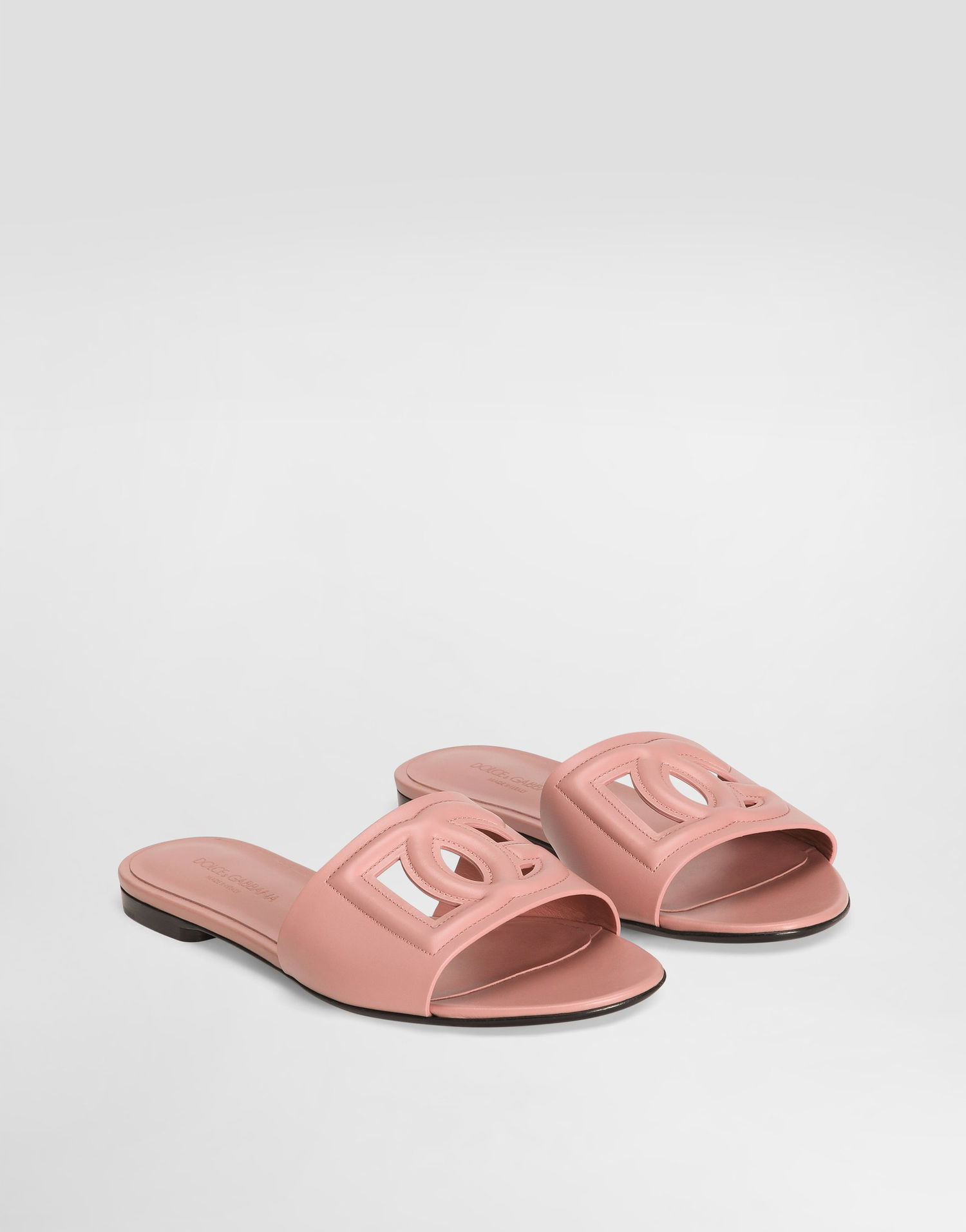Doplnky Dolce & Gabbana Dolce & Gabbana Calfskin DG Logo Sliders Ružová | CQ0436AY32980405, 1