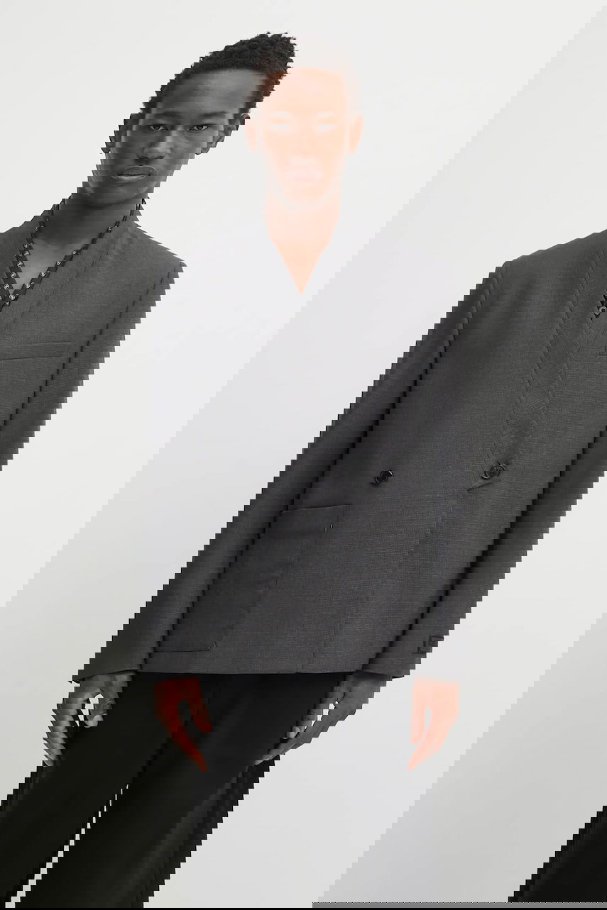 Bunda KENZO Kenzo Weave Adjusted Kimono Tailored Blazer Šedá | FF65VE1459ID, 0