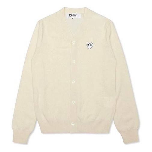 Sveter Comme des Garçons Play Emblem Cardigan Biela | AZ-N066-051-3