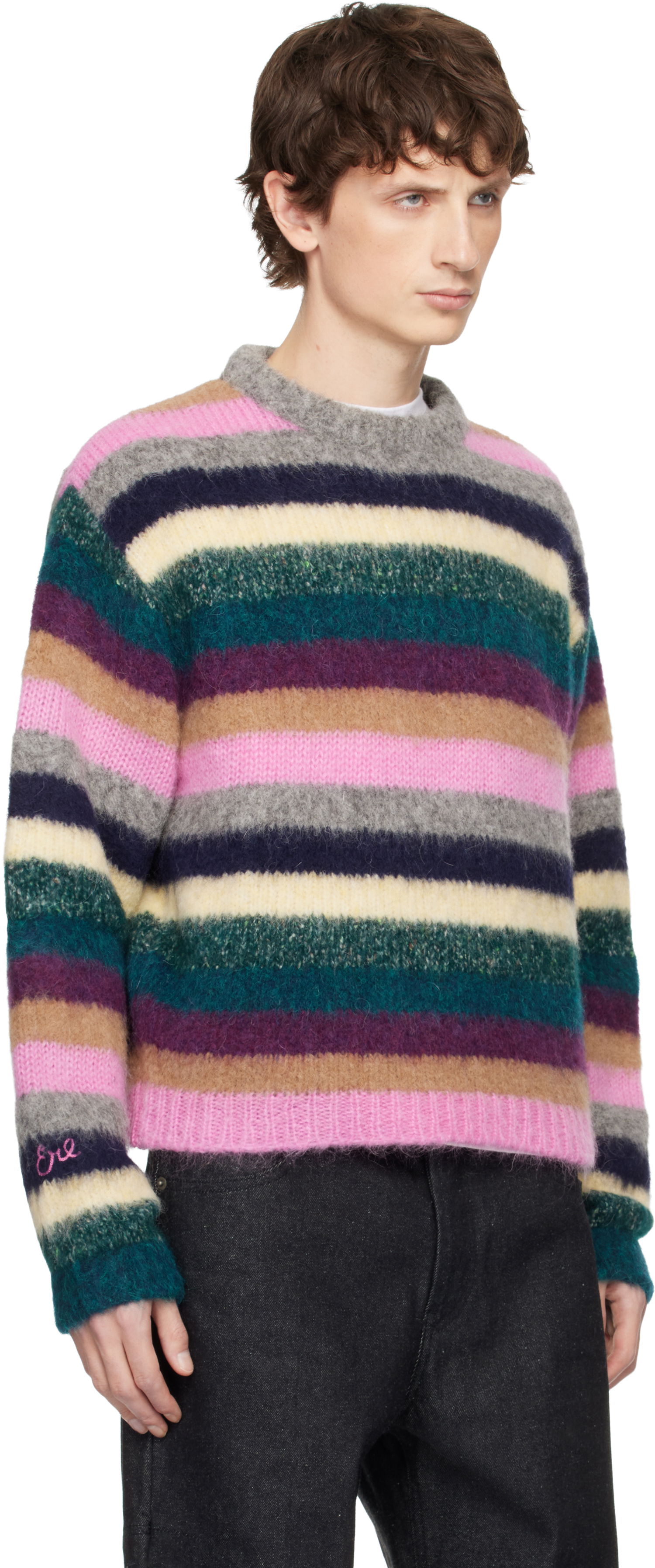 Sveter ERL Striped Alpaca Crewneck Sweater Rôznofarebný | ERL11N002, 1