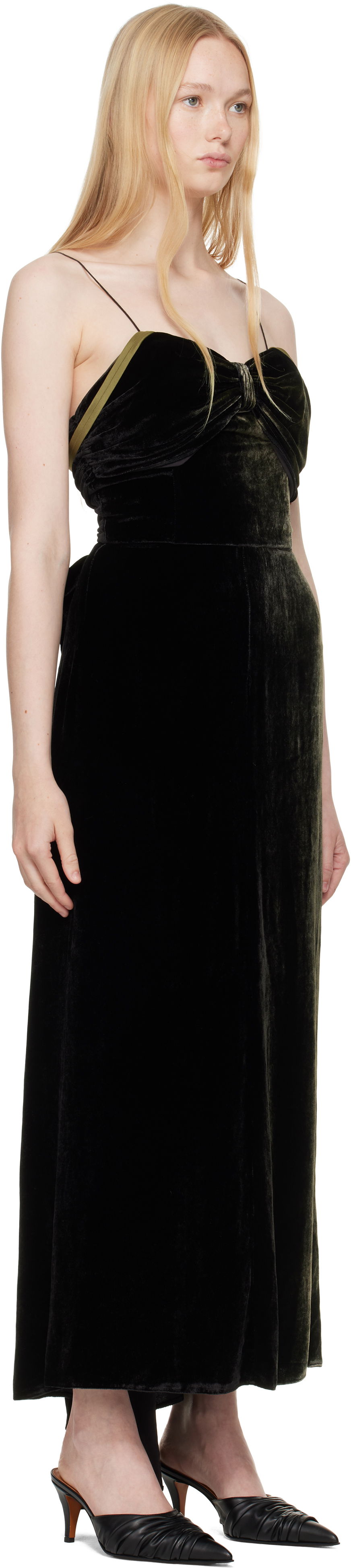 Šaty Maison Margiela Maison Margiela Velvet Maxi Dress Zelené | S51DG0003 M35345, 1