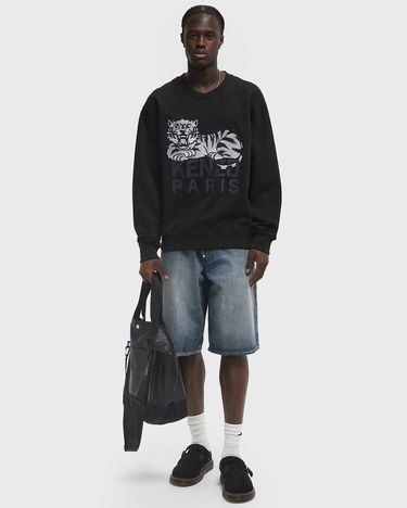 Sveter KENZO Kenzo Happy Tiger Embroidered Sweatshirt Čierna | FF55SW2634MF.99J, 1