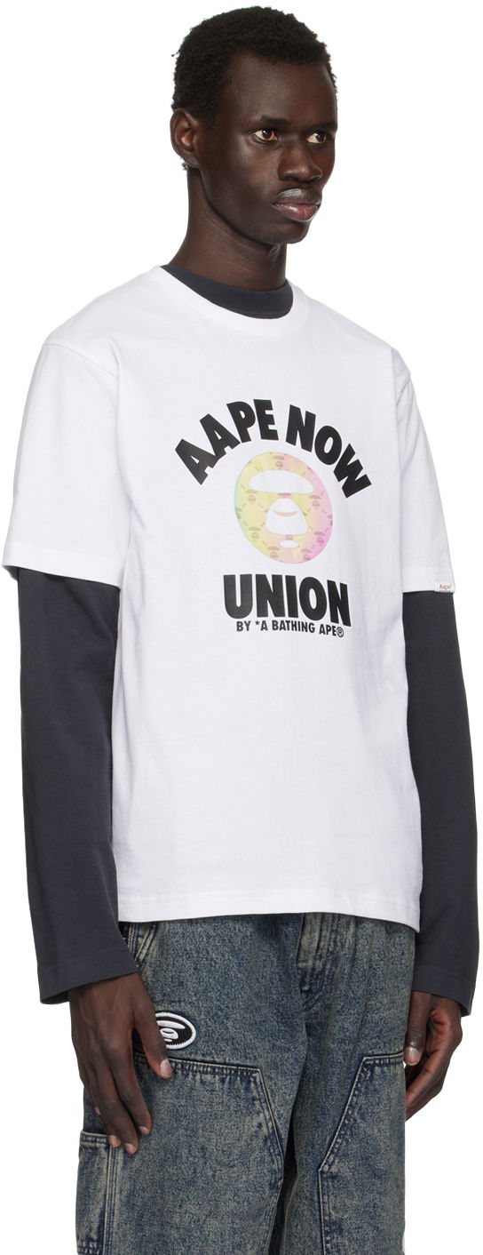 Tričko AAPE by A Bathing Ape AAPE By A Bathing Ape 'Union' T-Shirt Biela | AAPTEM1561XXNWHX, 1