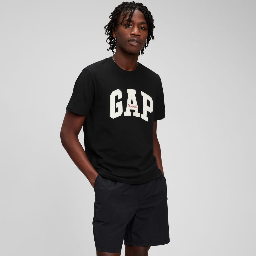 Tričko GAP Logo Arch Tee Čierna | 471777-07, 0