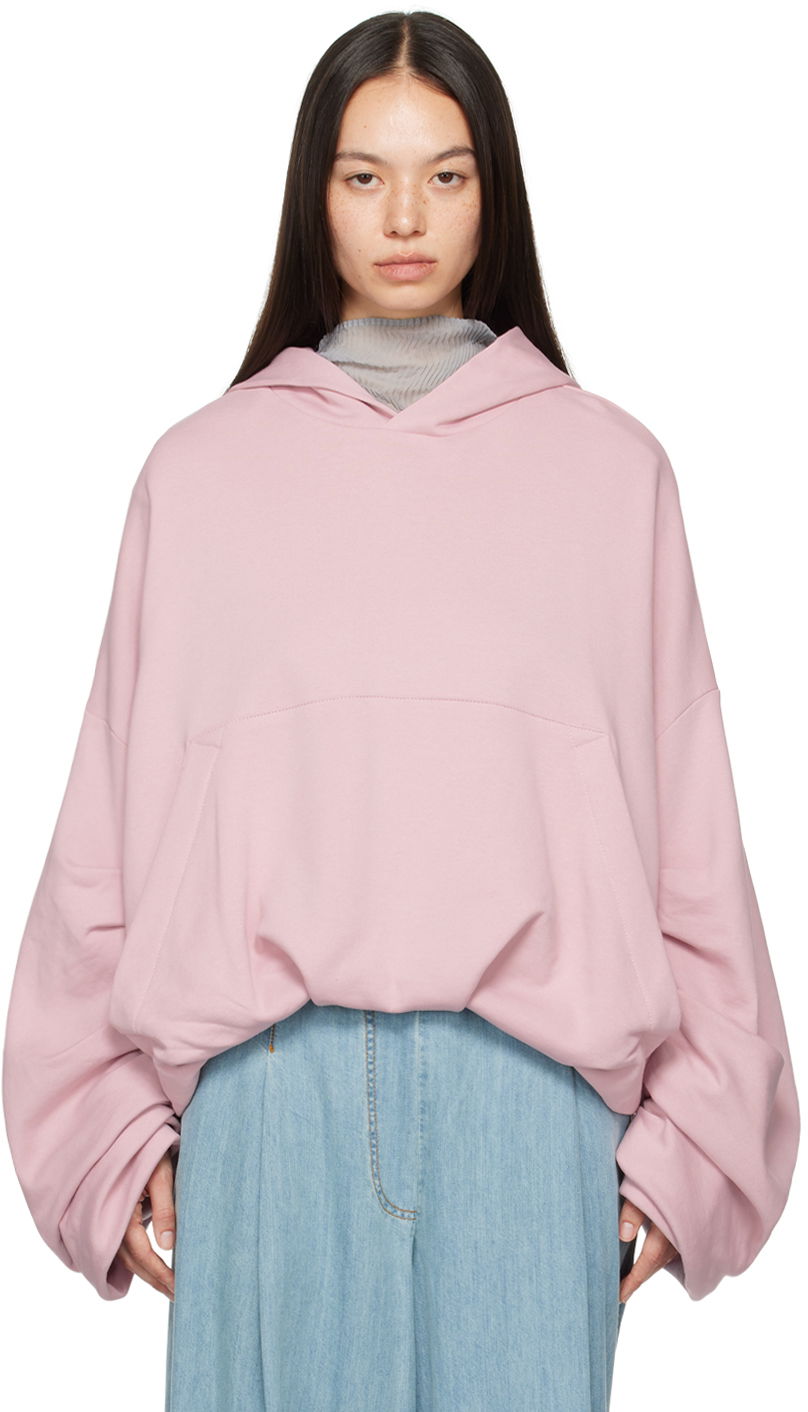 Mikina Dries Van Noten Pink Draped Hoodie Ružová | 242-011155-9610, 0