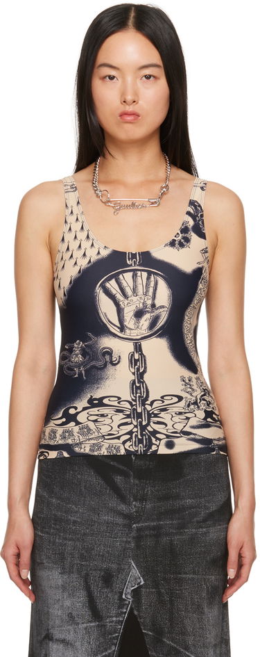 Tielko Jean Paul Gaultier Gaultier Graphic Print Tank Top Béžová | 23/15-F-DB013-J526-6359, 0