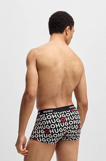 Boxerky BOSS HUGO Men's 3-Pack Stretch Cotton Trunks with Logo Waistbands Rôznofarebný | 50532550, 1