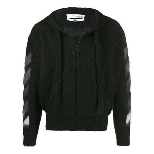 Mikina Off-White Off-White Knit Hooded Jacket Čierna | OMHA073R20B020231088