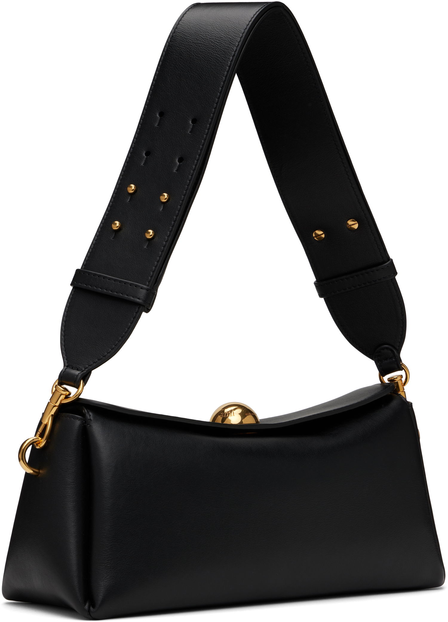 Kabelka AMI AMI Paris Leather Carrousel Bag Čierna | ULL027.AL0103, 1