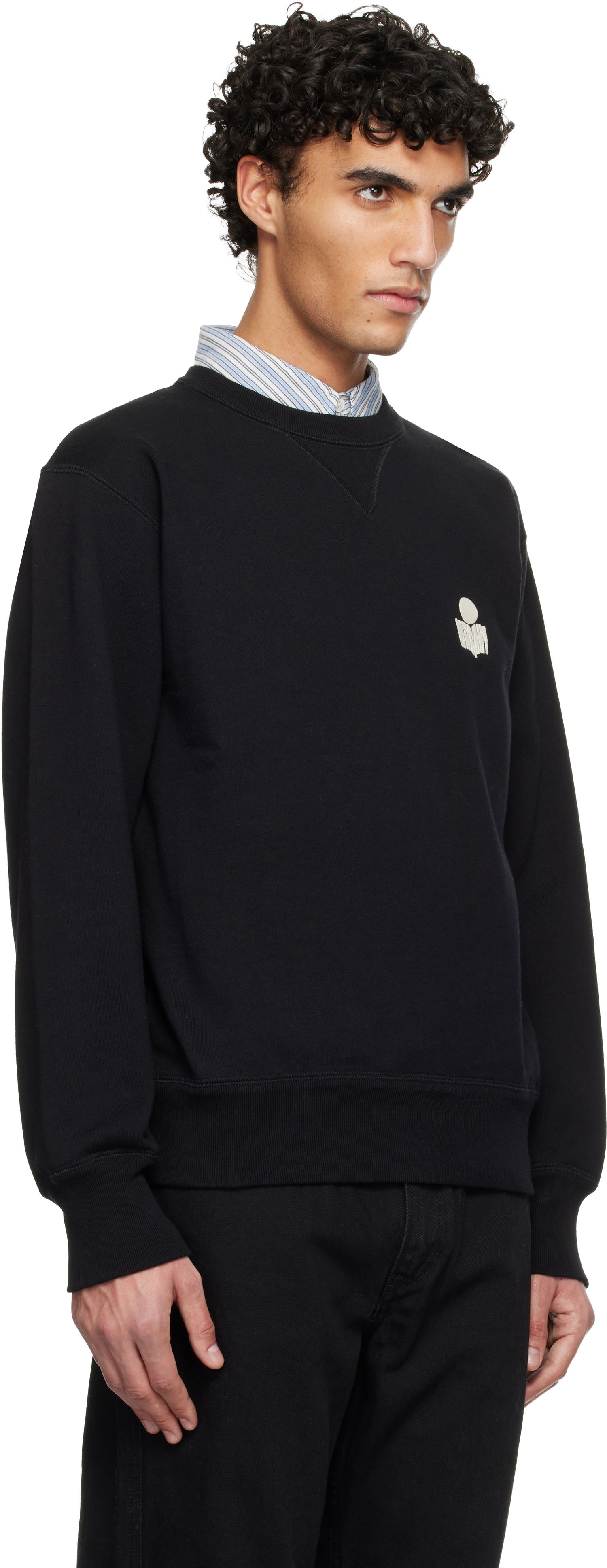 Mikina ISABEL MARANT Isabel Marant Mike Logo Crewneck Sweatshirt Čierna | SW0030HA-D1M05H, 1