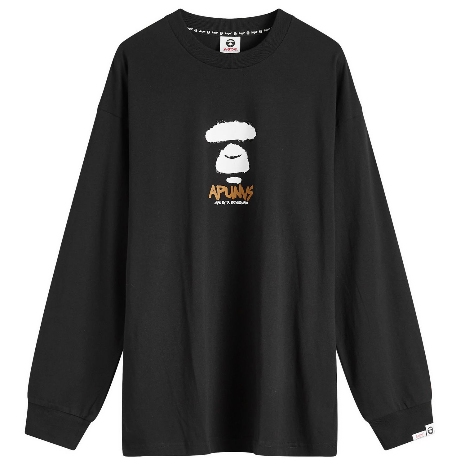 Tričko AAPE by A Bathing Ape AAPE Graffiti Long Sleeve T-Shirt, Size Large Čierna | AAPLTM1560XXNBKX, 1