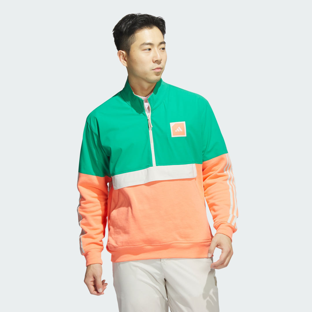 Vetrovka adidas Performance Adicross 1/2-Zip Golf Oranžová | EEW06, 1