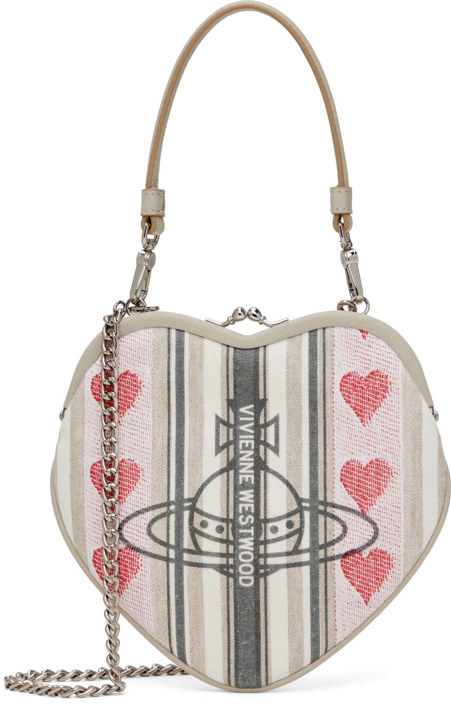 Kabelka Vivienne Westwood Vivienne Westwood Belle Heart Frame Bag with Chain Béžová | 4B01000OW-W0148-, 0