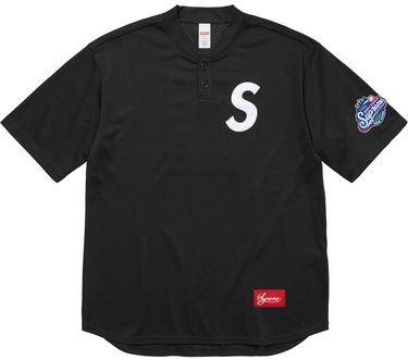 Dres Supreme S Logo Baseball Henley Čierna | FW24KN27 BLACK, 0