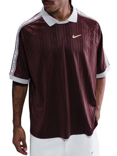 Polo tričko Nike Sportwear Vertical Stripe Polo Shirt with Taped Sleeves Vínová | ih4292-652, 0