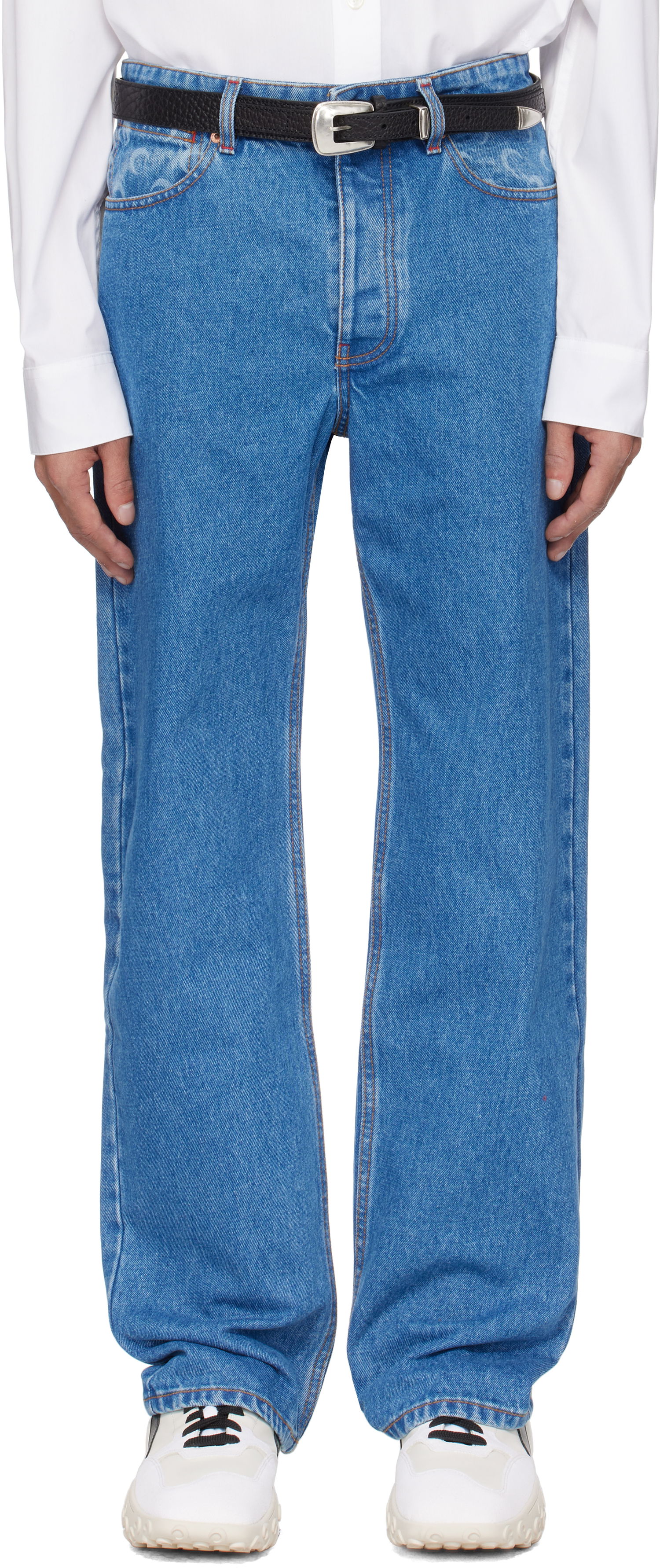 Džínsy Marine Serre Marine Serre Moon Laser Loose Denim Jeans Modrá | MPA066A CDEN0002, 0