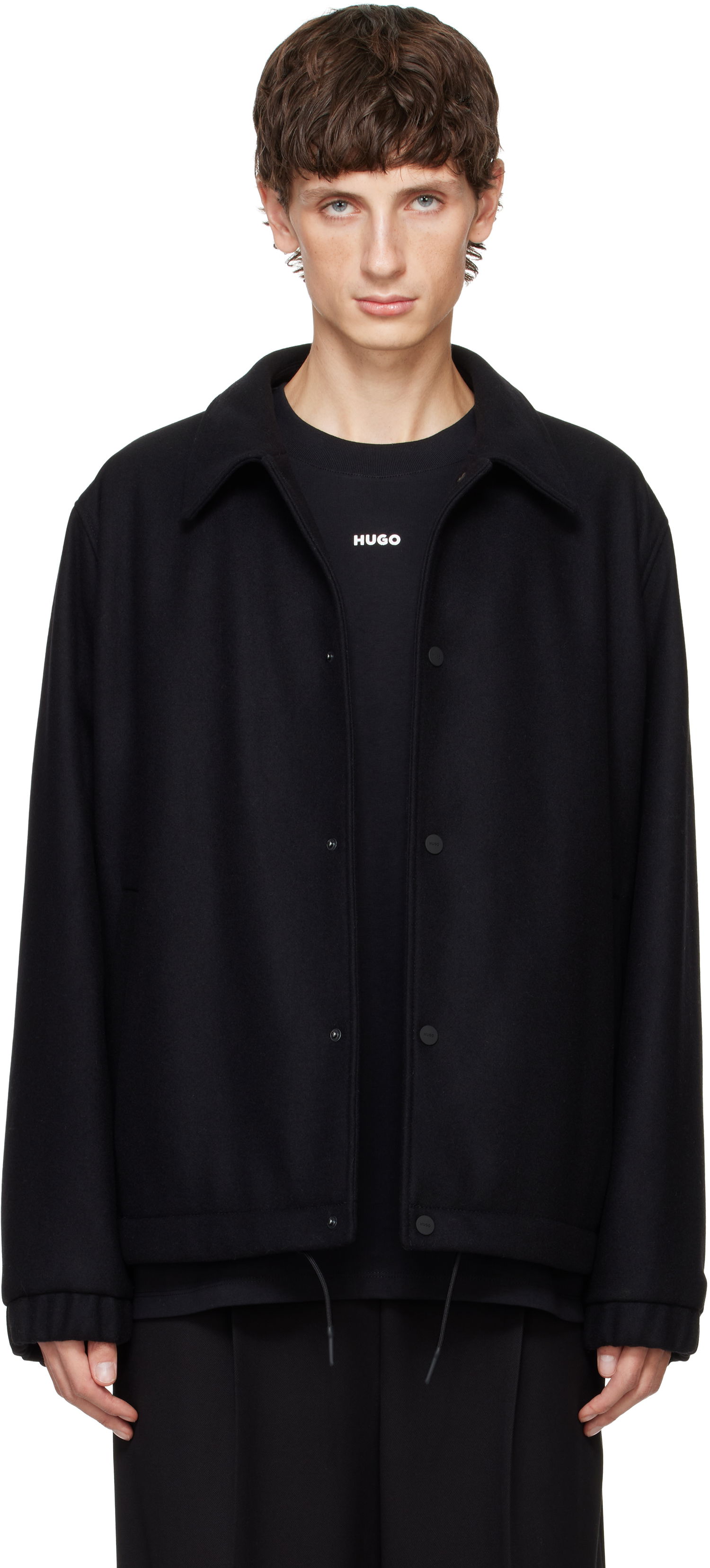 Bunda BOSS Wool Coach Jacket Čierna | 50530760, 0