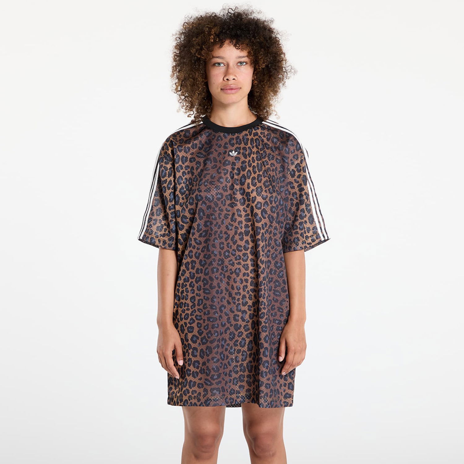 Šaty adidas Originals adidas Tee Leopard Print Dress Hnedá | JW7311, 0