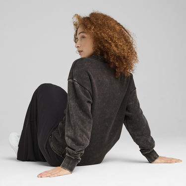 Sveter Puma CLASS Comfort Washed Crew Sweatshirt Čierna | 685032_01, 3