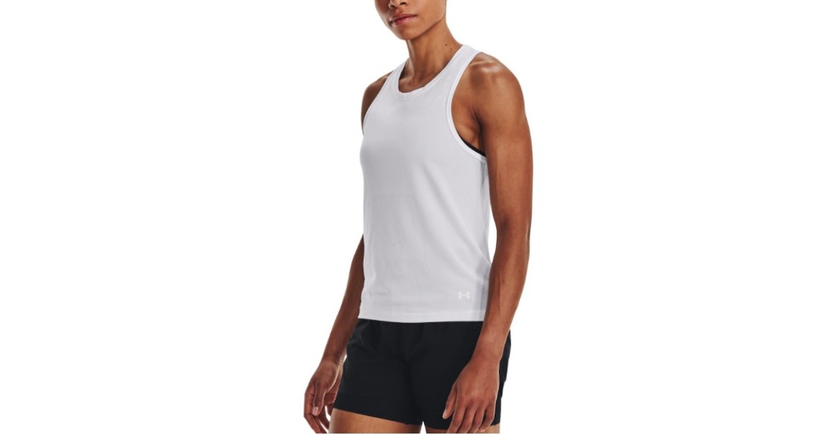 Tielko Under Armour Seamless Stride Singlet Biela | 1375697-100, 1