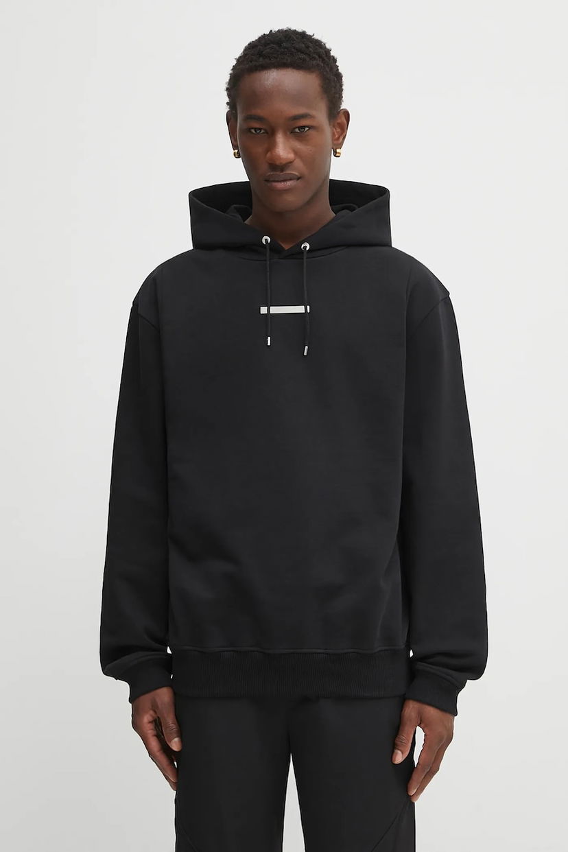 Mikina HELIOT EMIL Plain Cotton Hooded Sweatshirt Čierna | PREAW25.M.08.077.BLK01