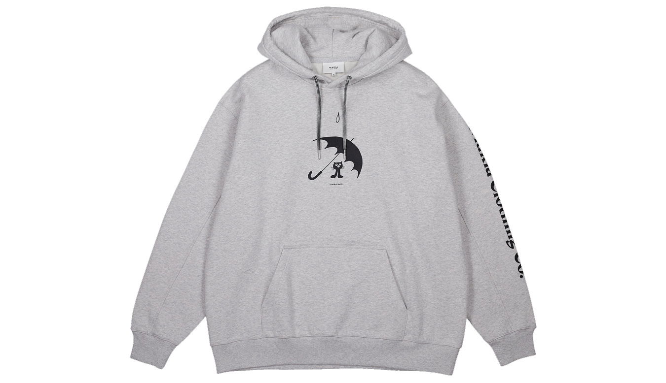 Mikina Makia Paraply Hooded Sweatshirt Šedá | U40097_910, 1