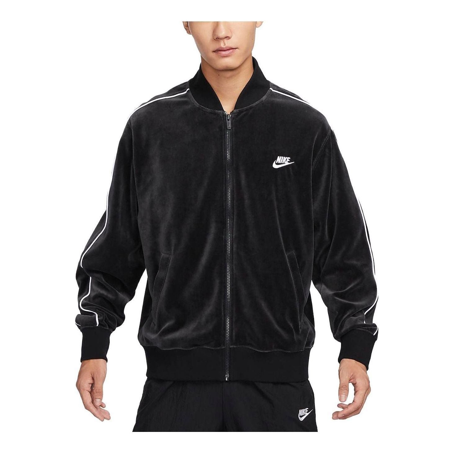 Bomber bunda Nike Sportswear Club Velour Jacket Čierna | FB8232-010, 0