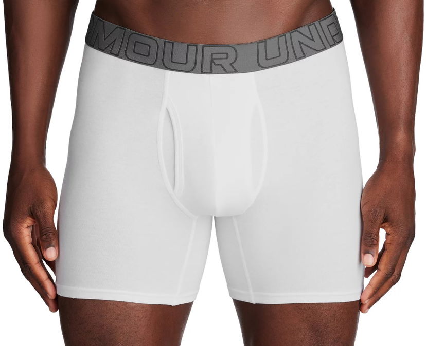 Boxerky Under Armour Perf Cotton 6in-WHT Biela | 1383889-100