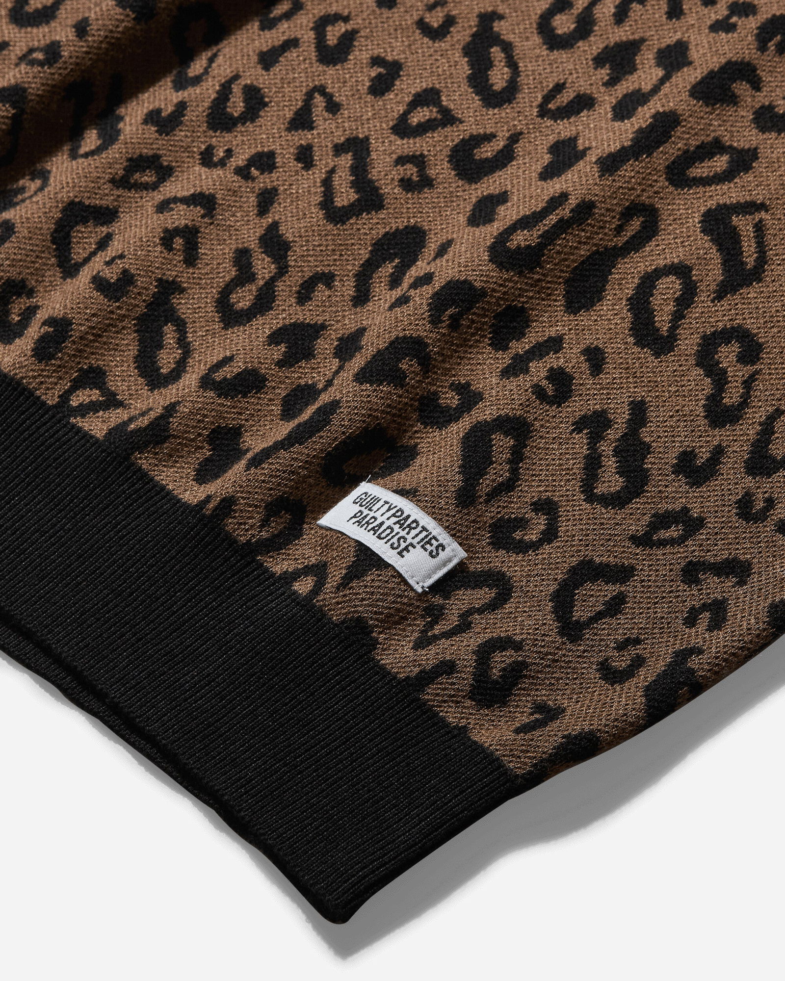 Leopard Knit Polo Sweater