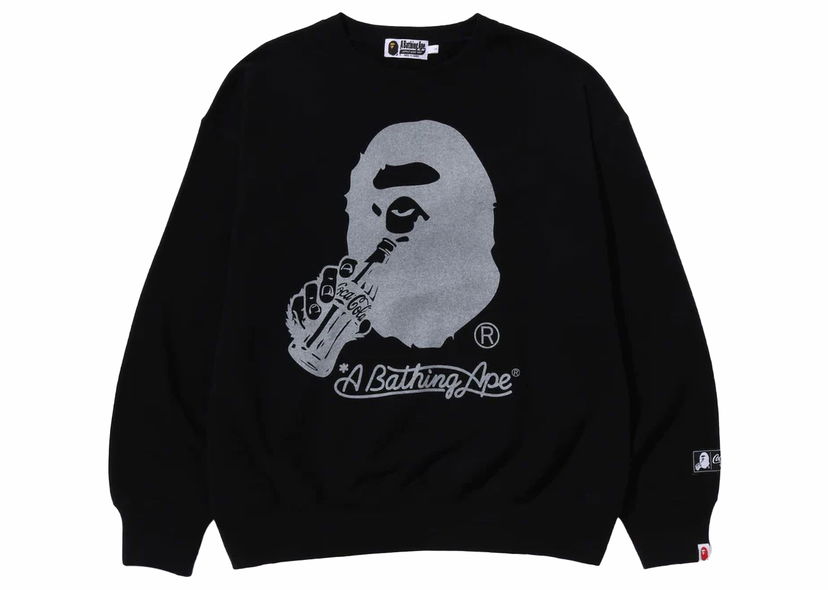 Mikina BAPE BAPE x Coca-Cola Ape Head Crewneck Black Čierna | 1J73-113-904