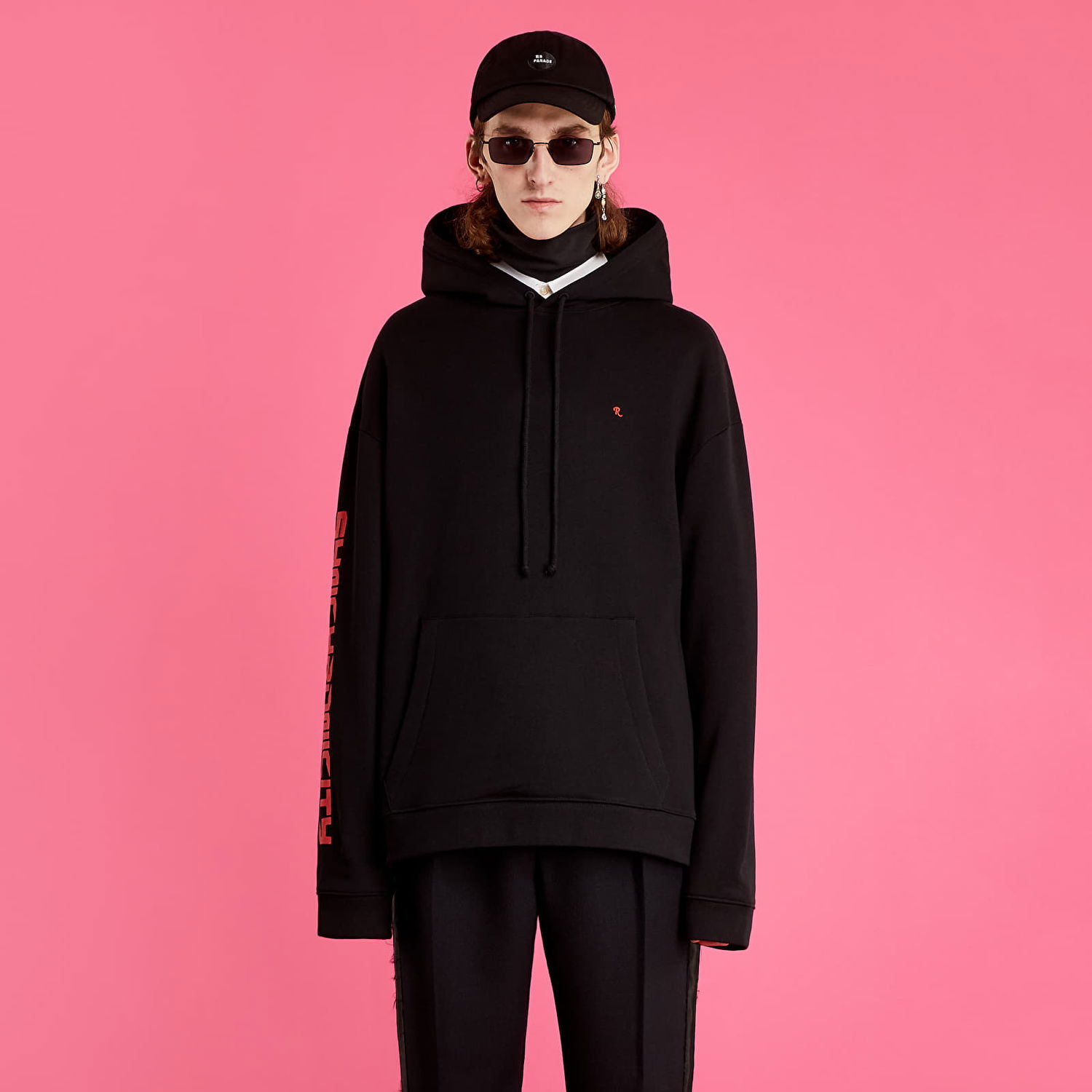Mikina RAF SIMONS Regular Fit Hoodie Synchronicity Čierna | 212-M165B-19004-0099, 0