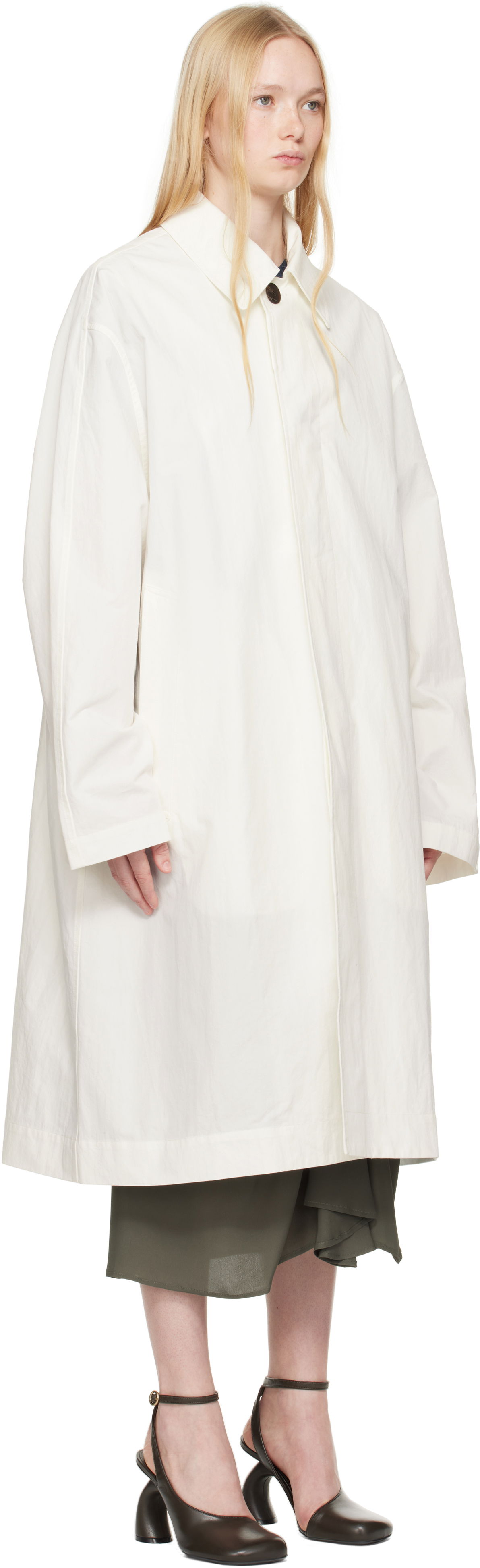 Kabáty Studio Nicholson Studio Nicholson Nevis Coat Biela | NEVIS SN - 754, 1