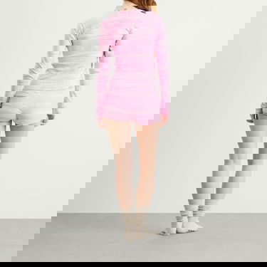 Pyžamo SKIMS Plush Pointelle Bow Fairisle Henley & Short Set Ružová | ST-SST-10867W-BBW, 3