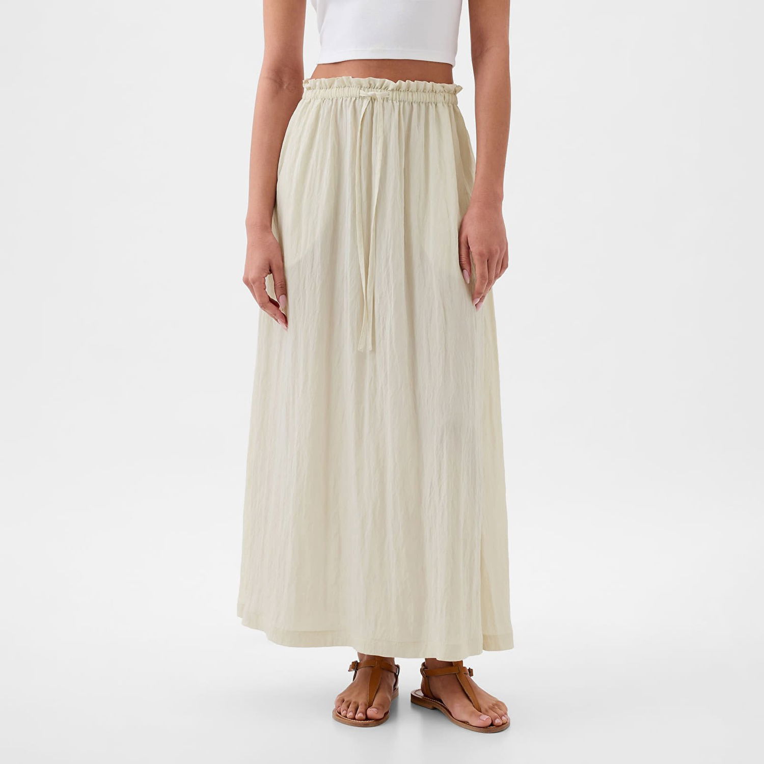 Sukňa GAP Skirt Paperbag Pull On Maxi Skirt Chino Béžová | 855128-01, 0