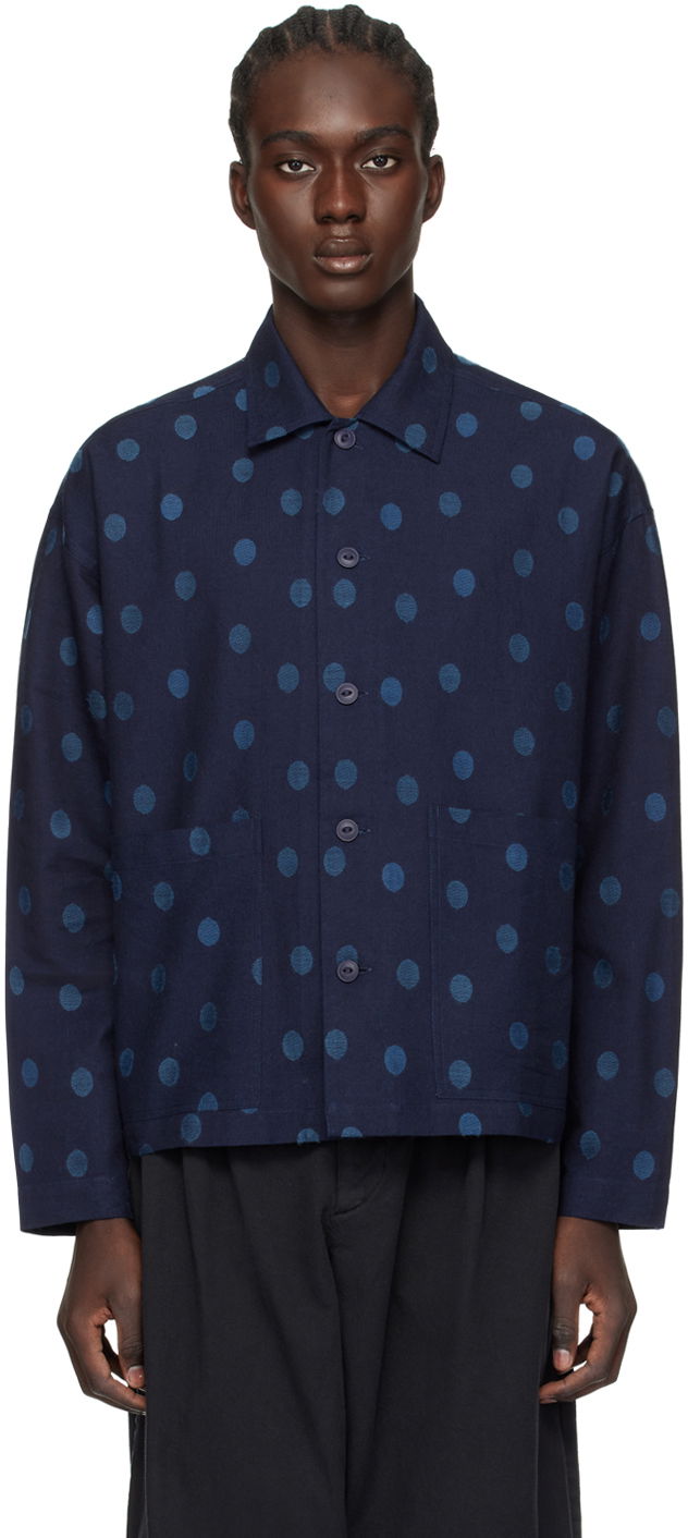 Košeľa YMC YMC PJ Jacquard Shirt Navy | P2VMH, 0