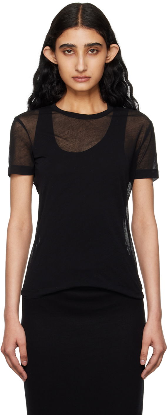 Tričko Helmut Lang Helmut Lang Sheer T-Shirt Čierna | O04HW516