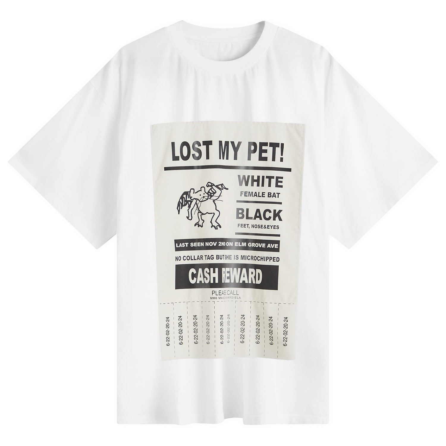 Tričko Maison Margiela Lost My Pet T-Shirt in Size Large Biela | SH2GC0014-S23588-100, 0