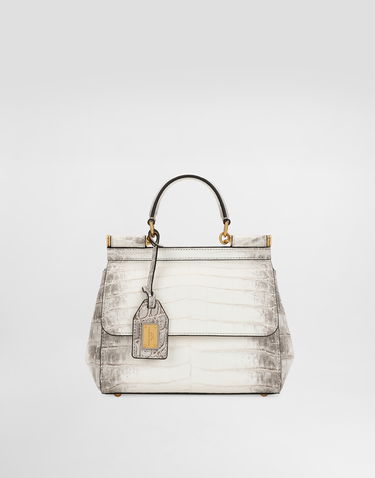 Kabelka Dolce & Gabbana Dolce & Gabbana Medium Sicily Handbag Crocodile Leather Biela | BB6003B2EM180001, 0