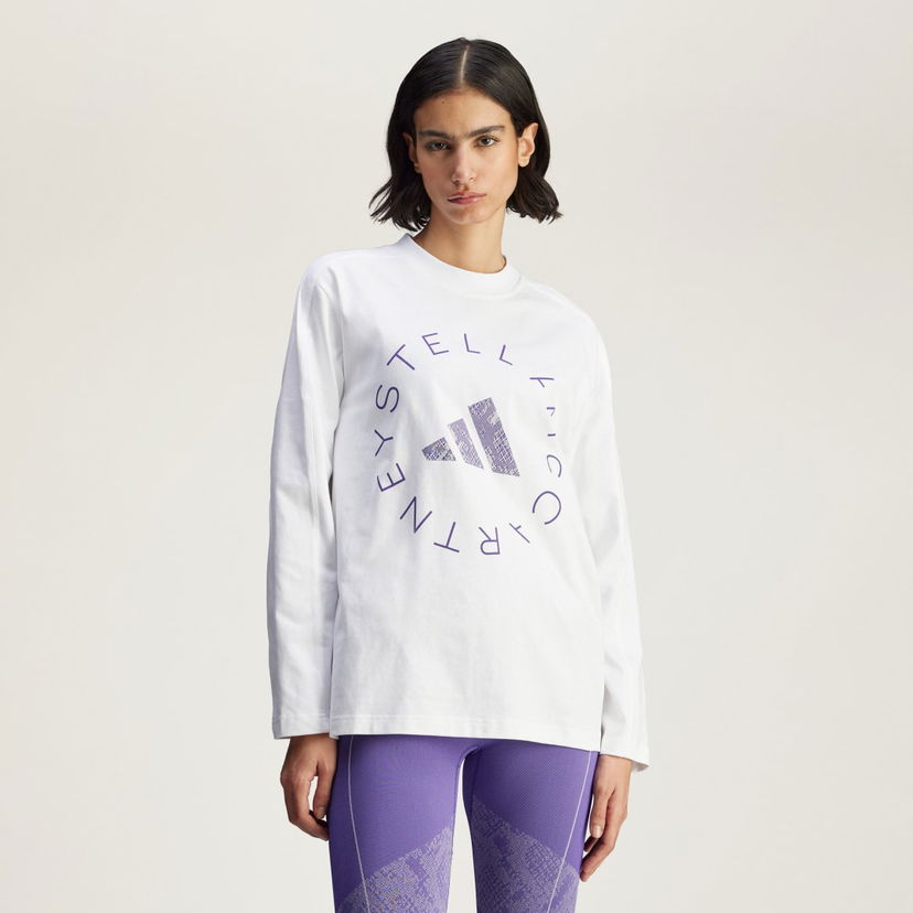 Tričko adidas Performance adidas By Stella McCartney Oversized Graphic Long Sleeve Tee Biela | JM3680