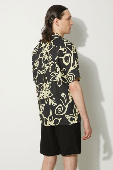 Košeľa Samsoe Samsoe Samsoe Samsoe Regular Fit Floral Print Linen Shirt Čierna | M23200085, 2