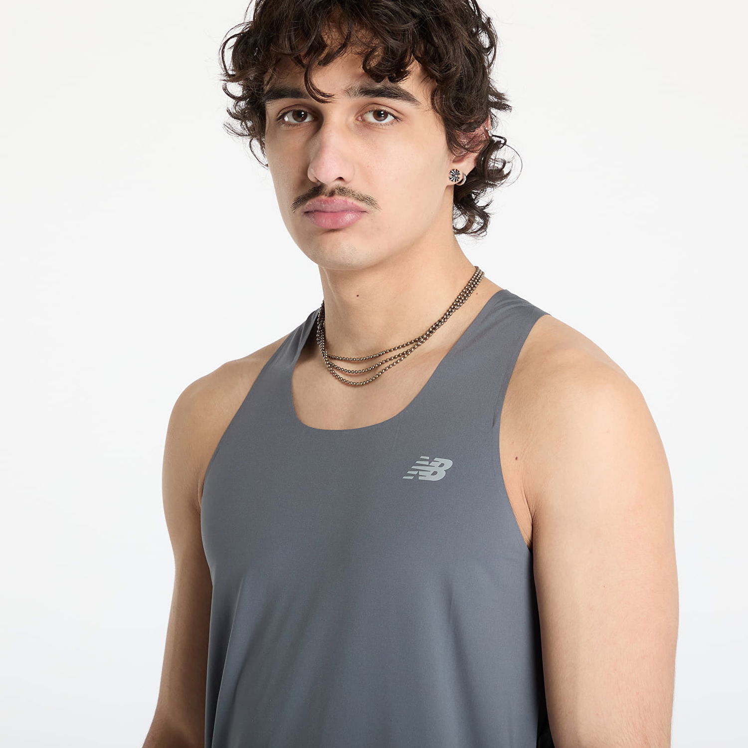 Tielko New Balance Race Day Tank Top Šedá | MT43512GT, 1