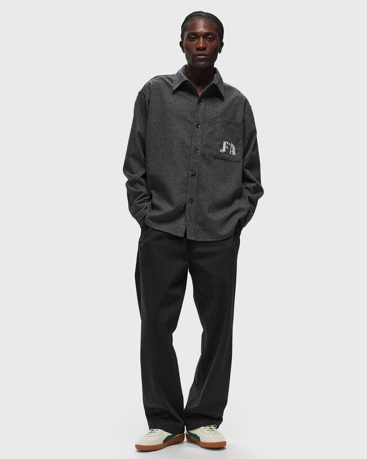 Košeľa Fucking Awesome Oversized Wool Flannel Shirt Šedá | PN20039-SHADOW-PLAID, 1