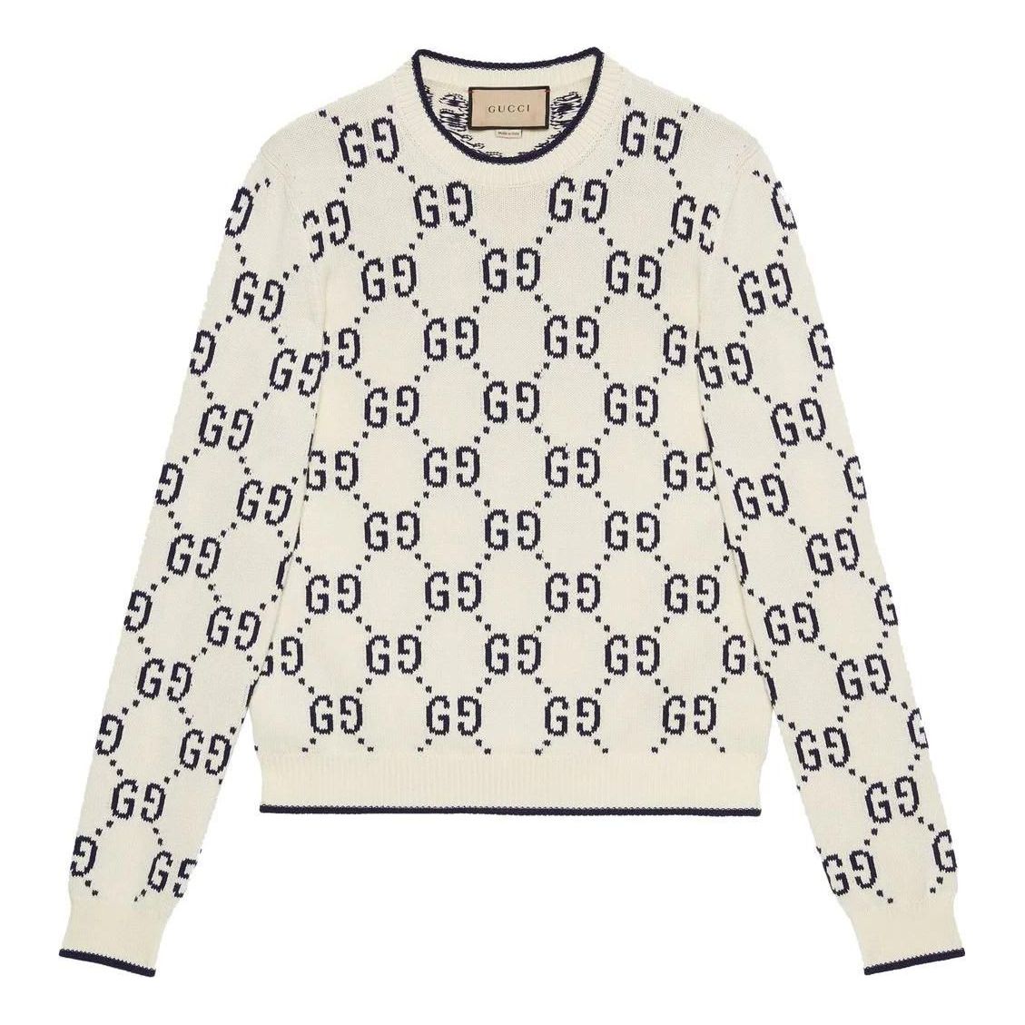 Sveter Gucci Gucci GG Cotton Knit Sweater Biela | 694767-XKCDF-9145, 0